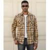 imageAlex Vando Mens Button Down Shirts Regular Fit Long Sleeve Casual Plaid Flannel ShirtSnow Yellow