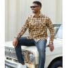 imageAlex Vando Mens Button Down Shirts Regular Fit Long Sleeve Casual Plaid Flannel ShirtSnow Yellow