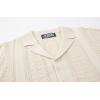 imageAlex Vando Mens Knitted Dress Shirts 8Way Stretch Easy Care Solid Short Sleeve Shirt for MenHerringbone Apricot