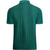imageAlex Vando Mens Knitted Dress Shirts 8Way Stretch Easy Care Solid Short Sleeve Shirt for MenHerringbone Green