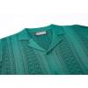 imageAlex Vando Mens Knitted Dress Shirts 8Way Stretch Easy Care Solid Short Sleeve Shirt for MenHerringbone Green