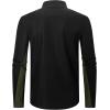 imageAlex Vando Mens Long Sleeve Zipper Golf Shirts Color Block Texture Polo Shirt for MenBlack