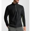 imageAlex Vando Mens Long Sleeve Zipper Golf Shirts Color Block Texture Polo Shirt for MenBlack