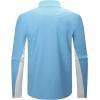 imageAlex Vando Mens Long Sleeve Zipper Golf Shirts Color Block Texture Polo Shirt for MenBlue