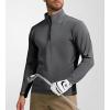 imageAlex Vando Mens Long Sleeve Zipper Golf Shirts Color Block Texture Polo Shirt for MenDark Grey