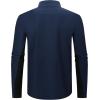 imageAlex Vando Mens Long Sleeve Zipper Golf Shirts Color Block Texture Polo Shirt for MenNavy