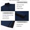imageAlex Vando Mens Long Sleeve Zipper Golf Shirts Color Block Texture Polo Shirt for MenNavy