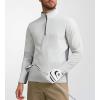 imageAlex Vando Mens Long Sleeve Zipper Golf Shirts Color Block Texture Polo Shirt for MenWhite