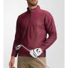 imageAlex Vando Mens Long Sleeve Zipper Golf Shirts Color Block Texture Polo Shirt for MenWine