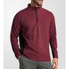 imageAlex Vando Mens Long Sleeve Zipper Golf Shirts Color Block Texture Polo Shirt for MenWine