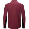imageAlex Vando Mens Long Sleeve Zipper Golf Shirts Color Block Texture Polo Shirt for MenWine