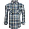 imageAlex Vando Mens Button Down Shirts Regular Fit Long Sleeve Casual Plaid Flannel ShirtSnow BlueBeige