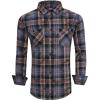 imageAlex Vando Mens Button Down Shirts Regular Fit Long Sleeve Casual Plaid Flannel ShirtSnow BlueBrown