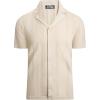 imageAlex Vando Mens Knitted Dress Shirts 8Way Stretch Easy Care Solid Short Sleeve Shirt for MenHerringbone Apricot