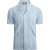 imageAlex Vando Mens Knitted Dress Shirts 8Way Stretch Easy Care Solid Short Sleeve Shirt for MenHerringbone Blue