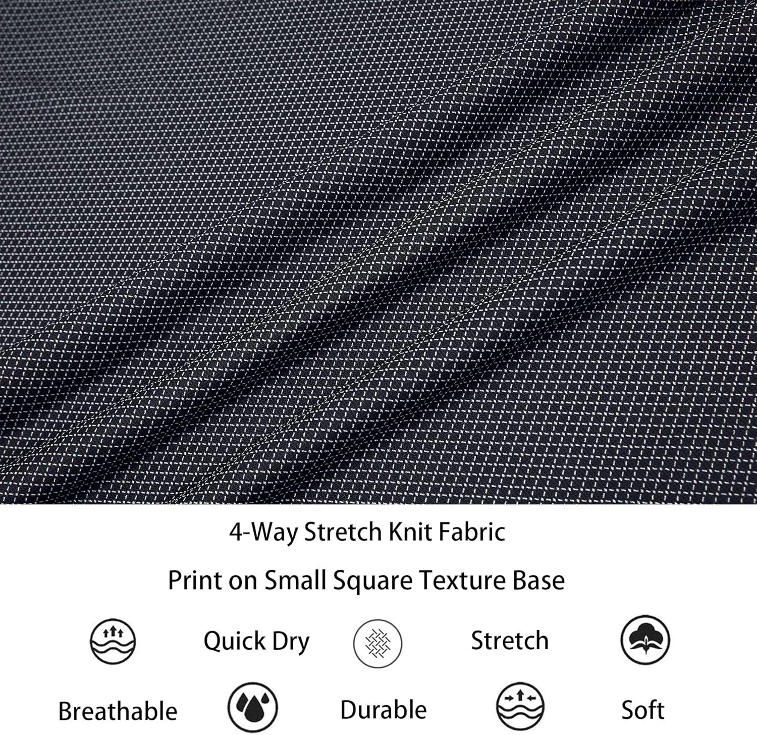 imageAlex Vando Mens Print Button Down Shirts Breathable Long Sleeve Regular Fit Knit Dress Shirts for MenBlack Diamond
