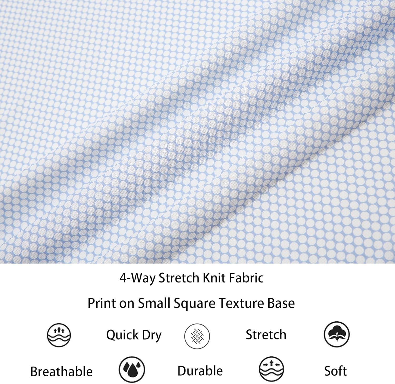 imageAlex Vando Mens Print Button Down Shirts Breathable Long Sleeve Regular Fit Knit Dress Shirts for MenWhite Circle