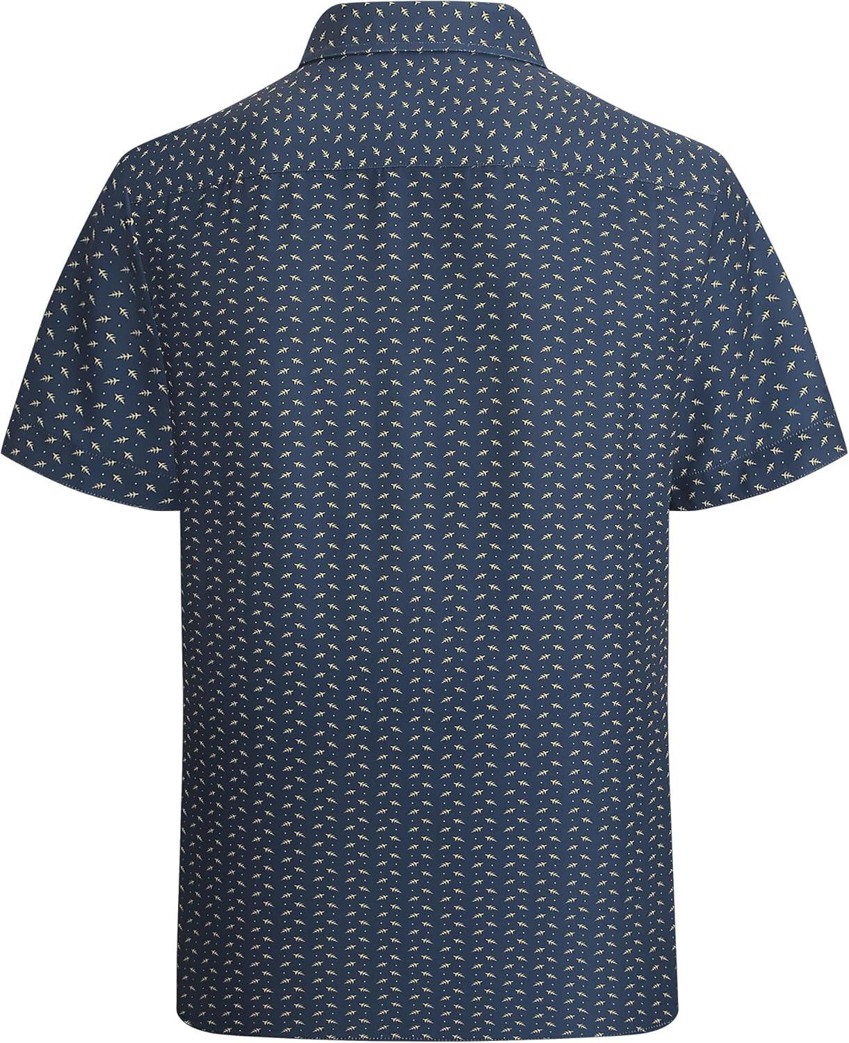 imageAlex Vando Mens Printed Dress Shirts Short Sleeve Easy Care Regular Fit Button Down ShirtBlack Tree 402