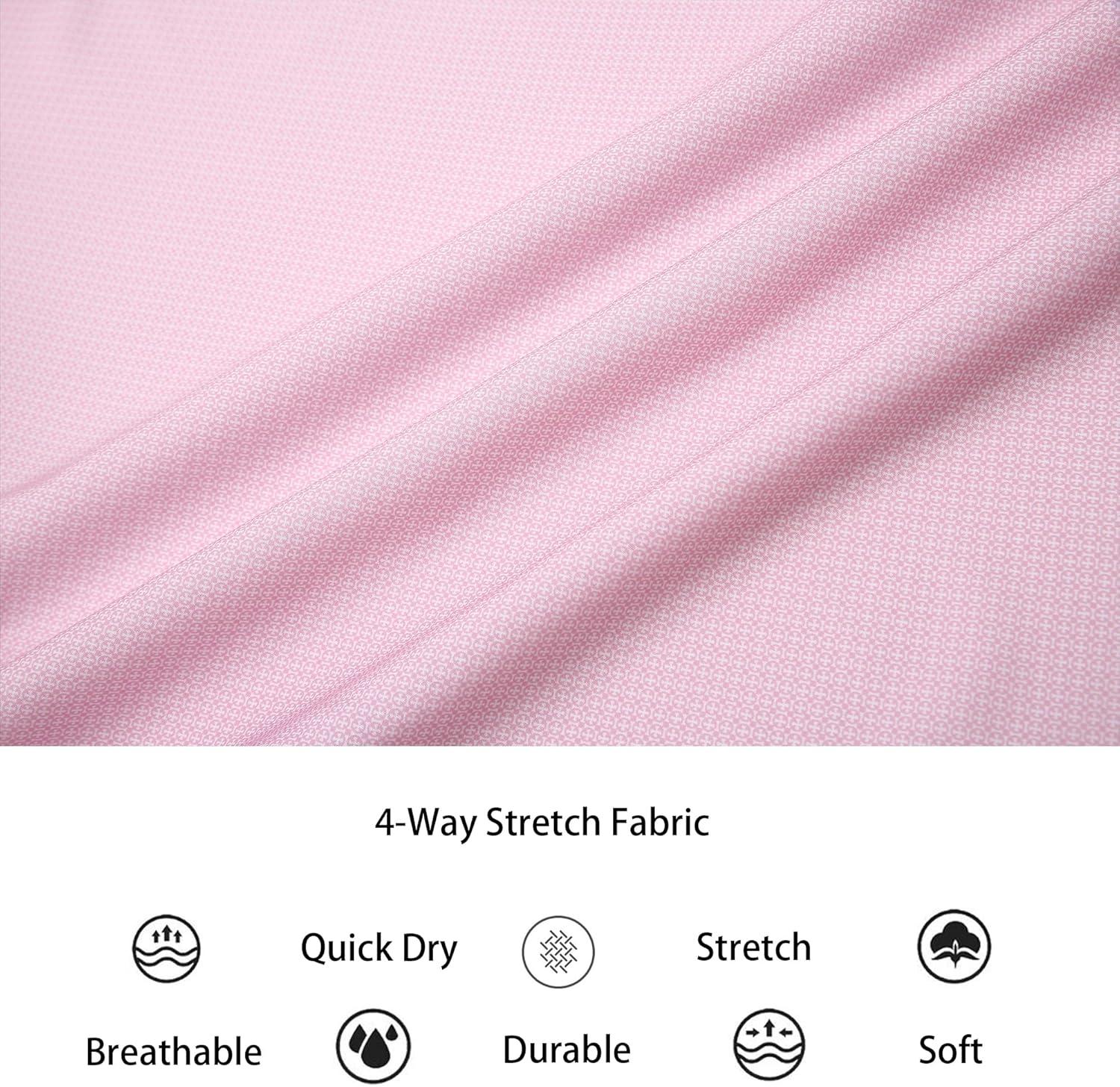 imageAlex Vando Mens Printed Dress Shirts Short Sleeve Easy Care Regular Fit Button Down ShirtPink Cross 4490