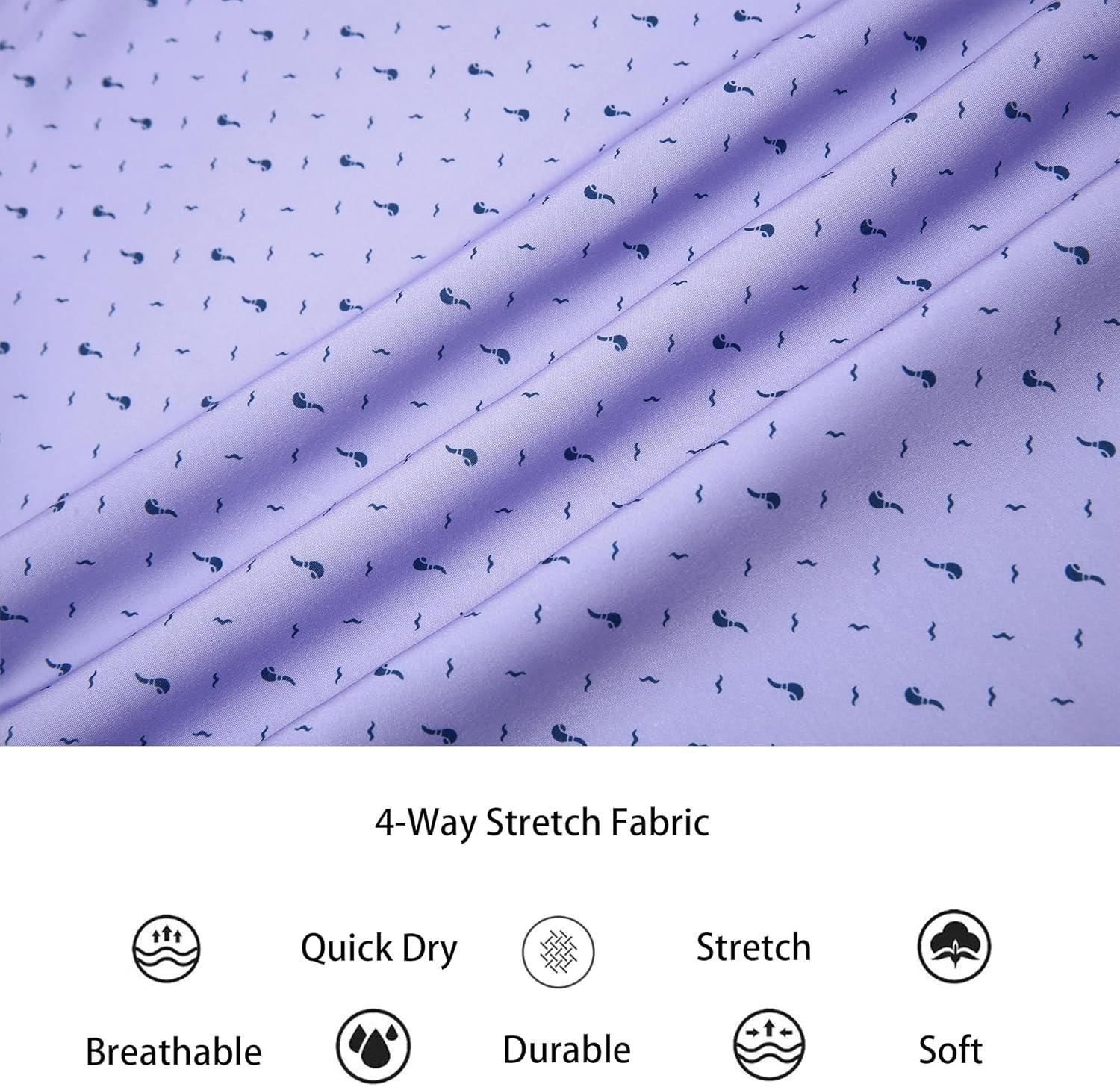 imageAlex Vando Mens Printed Dress Shirts Short Sleeve Easy Care Regular Fit Button Down ShirtPurple Pipe 6370