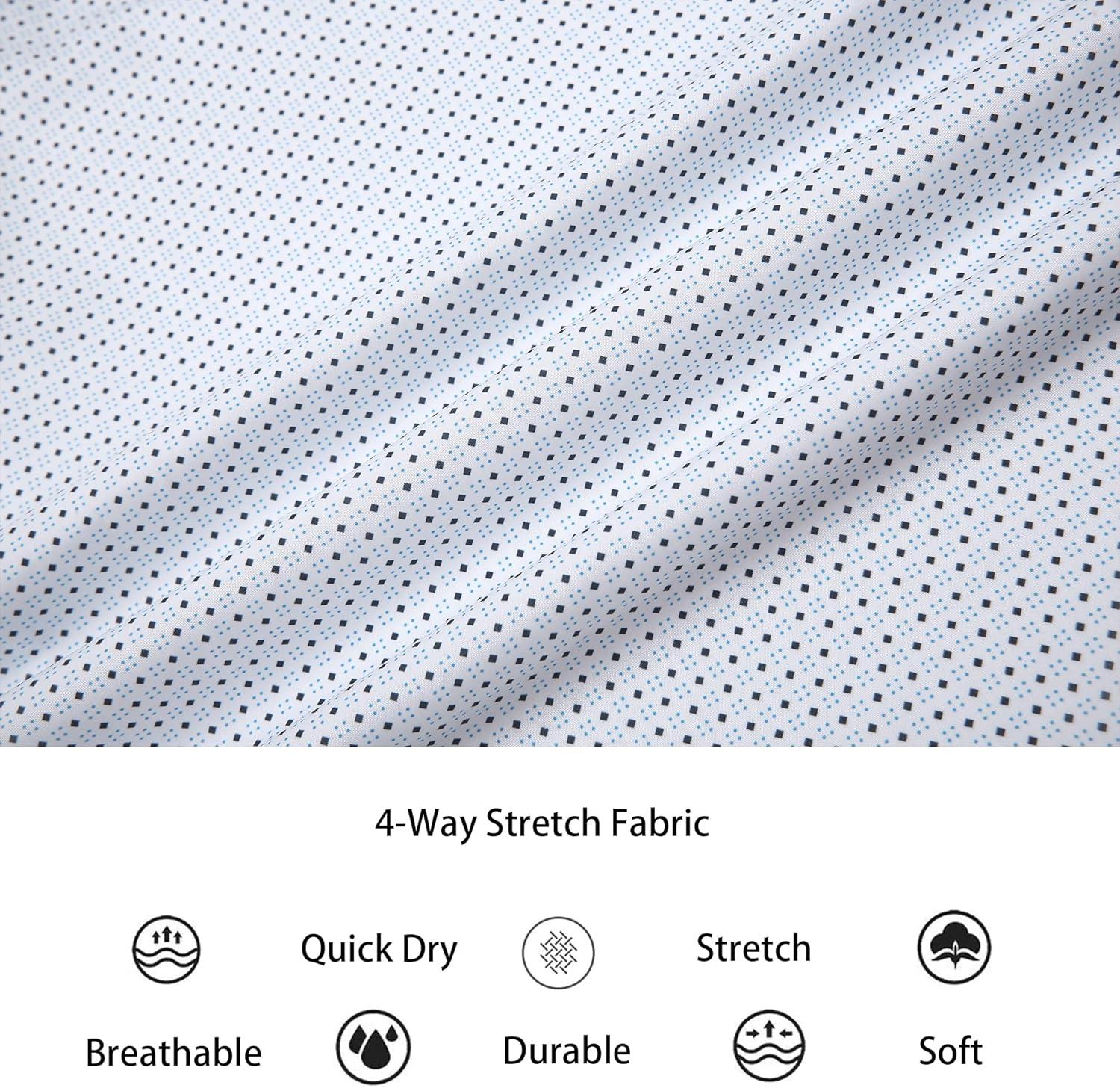 imageAlex Vando Mens Printed Dress Shirts Short Sleeve Easy Care Regular Fit Button Down ShirtTurquoise Dots 4705