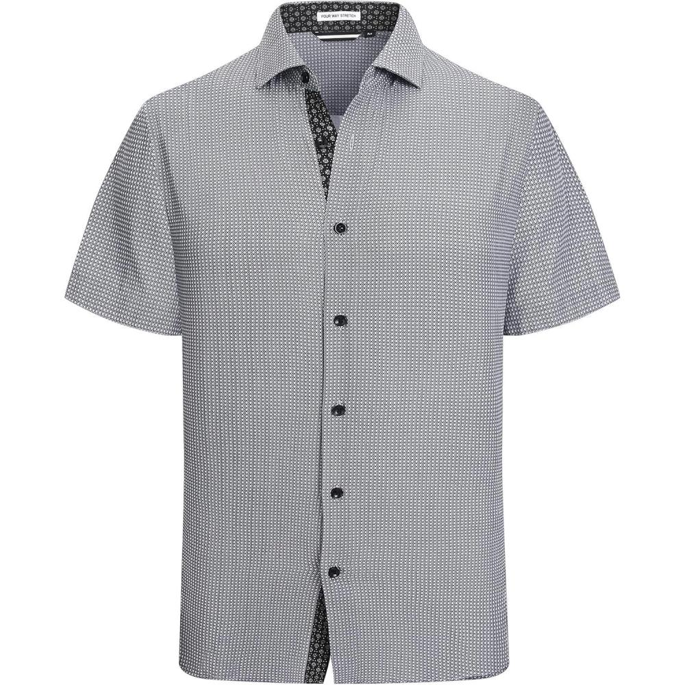 imageAlex Vando Mens Printed Dress Shirts Short Sleeve Easy Care Regular Fit Button Down ShirtBlack Square 4482
