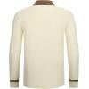 imageAlex Vando Mens Knit Polo Shirts Long Sleeve Sweater Casual Fashion Classic Button Down Polo ShirtsApricot