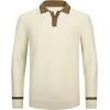 imageAlex Vando Mens Knit Polo Shirts Long Sleeve Sweater Casual Fashion Classic Button Down Polo ShirtsApricot