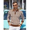 imageAlex Vando Mens Knit Polo Shirts Long Sleeve Sweater Casual Fashion Classic Button Down Polo ShirtsBrownWhite