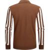imageAlex Vando Mens Knit Polo Shirts Long Sleeve Sweater Casual Fashion Classic Button Down Polo ShirtsBrownWhite