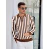 imageAlex Vando Mens Knit Polo Shirts Long Sleeve Sweater Casual Fashion Classic Button Down Polo ShirtsBrownWhite