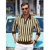imageAlex Vando Mens Knit Polo Shirts Long Sleeve Sweater Casual Fashion Classic Button Down Polo ShirtsCoffeeKhaki