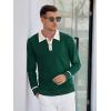 imageAlex Vando Mens Knit Polo Shirts Long Sleeve Sweater Casual Fashion Classic Button Down Polo ShirtsGreen