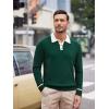 imageAlex Vando Mens Knit Polo Shirts Long Sleeve Sweater Casual Fashion Classic Button Down Polo ShirtsGreen