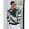 imageAlex Vando Mens Knit Polo Shirts Long Sleeve Sweater Casual Fashion Classic Button Down Polo ShirtsGreenWhite