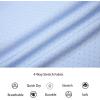 imageAlex Vando Mens Printed Dress Shirts Short Sleeve Easy Care Regular Fit Button Down ShirtBlue Pinstripe 6974