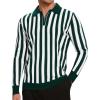 imageAlex Vando Mens Knit Polo Shirts Long Sleeve Sweater Casual Fashion Classic Button Down Polo ShirtsGreenWhite