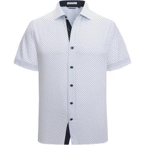 imageAlex Vando Mens Printed Dress Shirts Short Sleeve Easy Care Regular Fit Button Down ShirtTurquoise Dots 4705