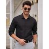 imageAlex Vando Mens Dress Shirts 8Way Super Stretch French Placket Business Button Down Shirt MenBlack