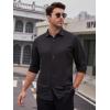 imageAlex Vando Mens Dress Shirts 8Way Super Stretch French Placket Business Button Down Shirt MenBlack