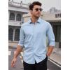 imageAlex Vando Mens Dress Shirts 8Way Super Stretch French Placket Business Button Down Shirt MenBlue
