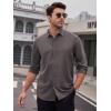 imageAlex Vando Mens Dress Shirts 8Way Super Stretch French Placket Business Button Down Shirt MenCharcoal