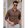 imageAlex Vando Mens Dress Shirts 8Way Super Stretch French Placket Business Button Down Shirt MenCoffee