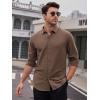 imageAlex Vando Mens Dress Shirts 8Way Super Stretch French Placket Business Button Down Shirt MenCoffee