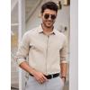 imageAlex Vando Mens Dress Shirts 8Way Super Stretch French Placket Business Button Down Shirt MenKhaki