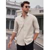 imageAlex Vando Mens Dress Shirts 8Way Super Stretch French Placket Business Button Down Shirt MenKhaki