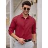 imageAlex Vando Mens Dress Shirts 8Way Super Stretch French Placket Business Button Down Shirt MenRed