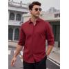 imageAlex Vando Mens Dress Shirts 8Way Super Stretch French Placket Business Button Down Shirt MenRed
