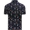 imageAlex Vando Mens Hawaiian Golf Shirt Moisture Wicking Digital Print Golf Shirts for MenBlack Skeleton