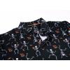 imageAlex Vando Mens Hawaiian Golf Shirt Moisture Wicking Digital Print Golf Shirts for MenBlack Skeleton